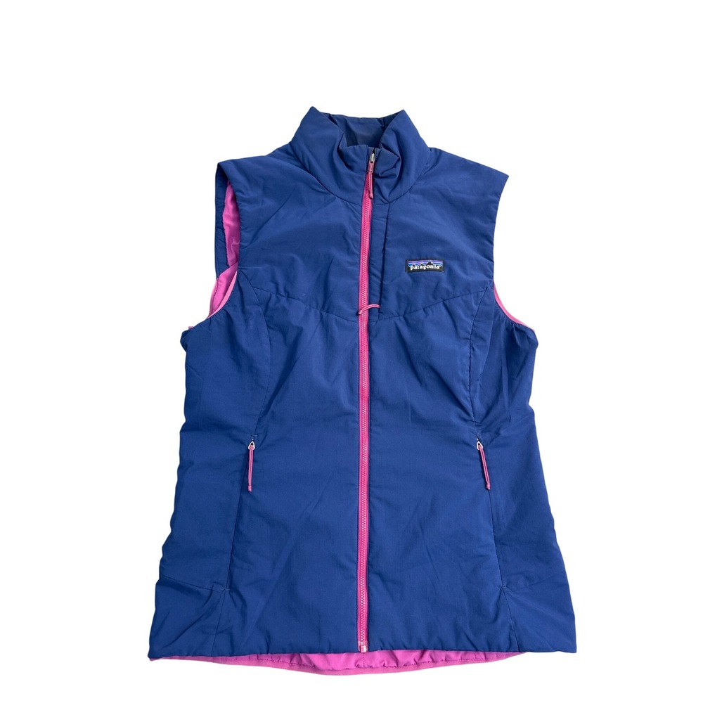 Patagonia Nano-Air Vest Womens Medium Blue Pink Full Zip Insulated Puffer 84275